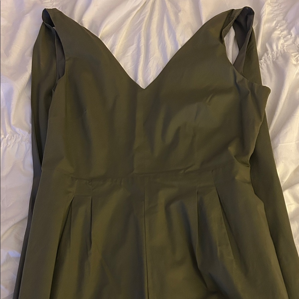 J. Crew Olive Green Sleeveless wrap tie jumpsuit